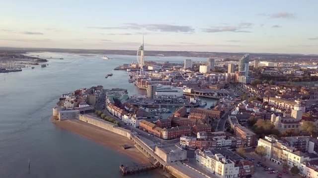 Aerial view of Portsmouth, Hampshire, Great Britain