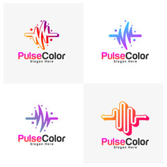 Set of Colorful Pulse Logo Template Design Vector, Creative design, Icon symbol