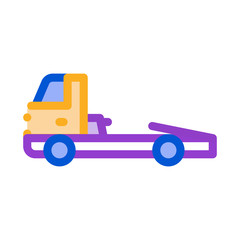 Tow Cargo Truck Icon Vector. Outline Tow Cargo Truck Sign. Isolated Contour Symbol Illustration
