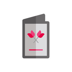 Valentine icon. Valentine party invitation card  flat icon.