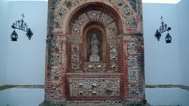 Chapel of Bones in Igreja de Faro, Algarve, Portugal. Capela dos Ossos