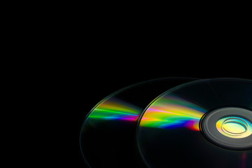 compact-discs on a black background