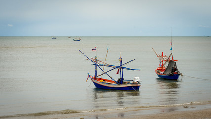 Two Fishing boats at Pak Nam Pram, Thailand