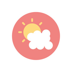 Summer sun and cloud vector design