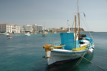 Fototapeta premium Greek Traditional Fishing Boat, Tinos Island, Greece