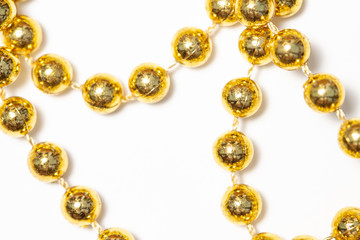Thread decorative shiny beads isolated white background