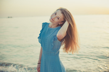 Portrait of the longhaired young woman. Phu Quoc island, Vietnam