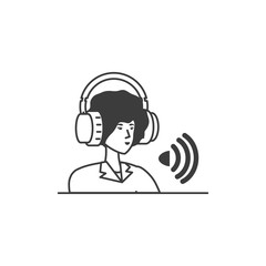 cute young woman with earphones