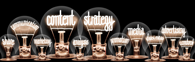 Light Bulbs with Content Strategy Concept