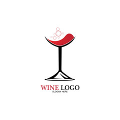 Wine logo design template.vector illustration of icon-vector