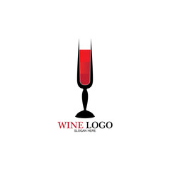 Wine logo design template.vector illustration of icon-vector
