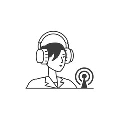 cute young woman with earphones