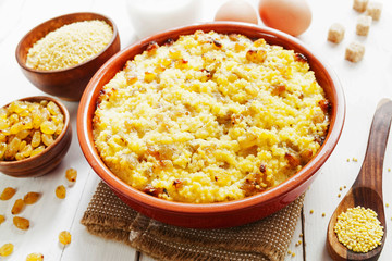 Millet casserole with raisin