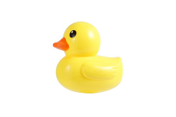 Rubber duck toy for kid isolated on white background