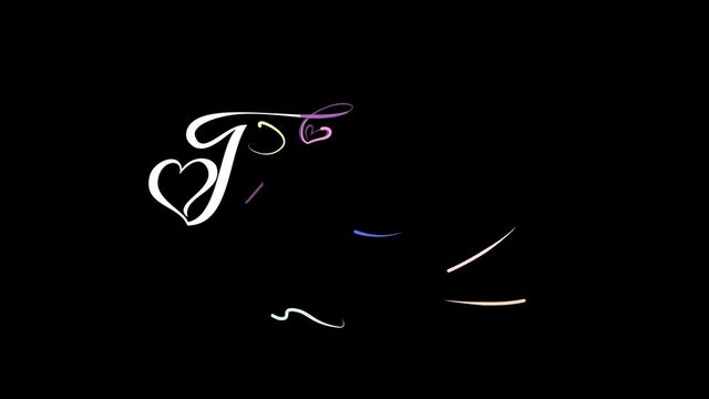 Holiday Greetings Animation. I Love You. Alpha Channel