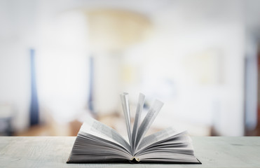 open book in the living room