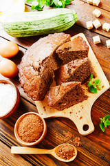 Zucchini cake with cocoa powder