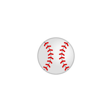 Baseball Ball Vector Icon. Isolated Baseball Ball Emoji, Emoticon Illustration