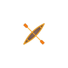 Canoe Vector Icon. Isolated Rowing, Rowboat, Paddle, Paddling, Rowing Paddleboat Canoeing Boat Emoji, Emoticon Illustration