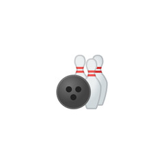 Bowling Vector Icon. Isolated Bowling Emoji, Emoticon Illustration