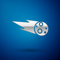 Silver Comet falling down fast icon isolated on blue background. Vector Illustration © vector_v