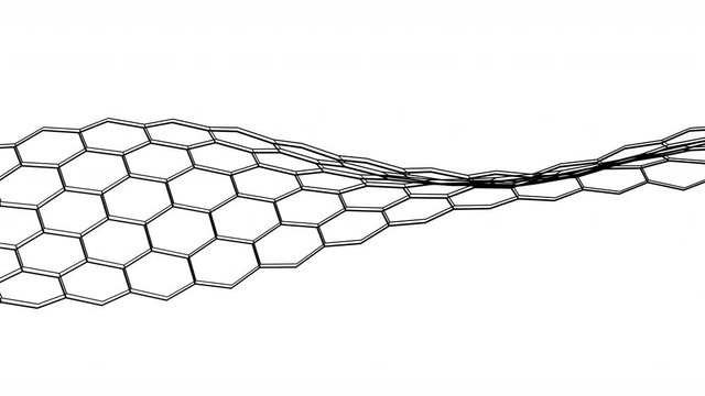 Abstract background design, wavy hexagonal surface, seamless looped 4k animation