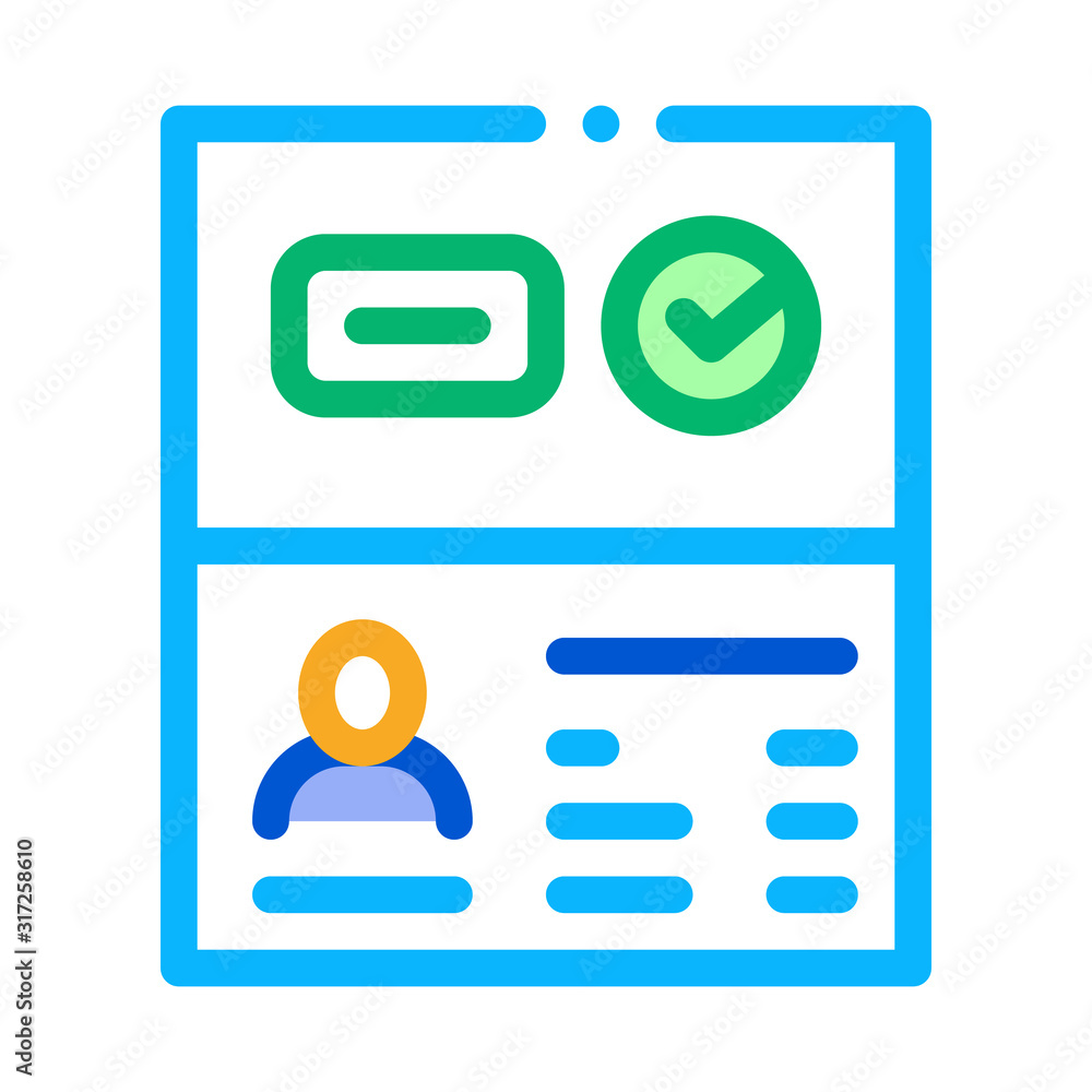 Poster passport access icon vector. outline passport access sign. isolated contour symbol illustration