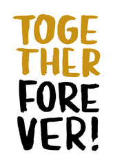 Valentines day isolated poster, hand drawn style