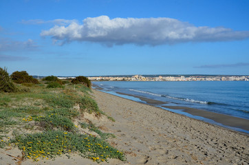 Playa Gola, Blick auf Santa Pola, Costa Blanca