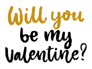 Valentines day isolated poster, hand drawn style