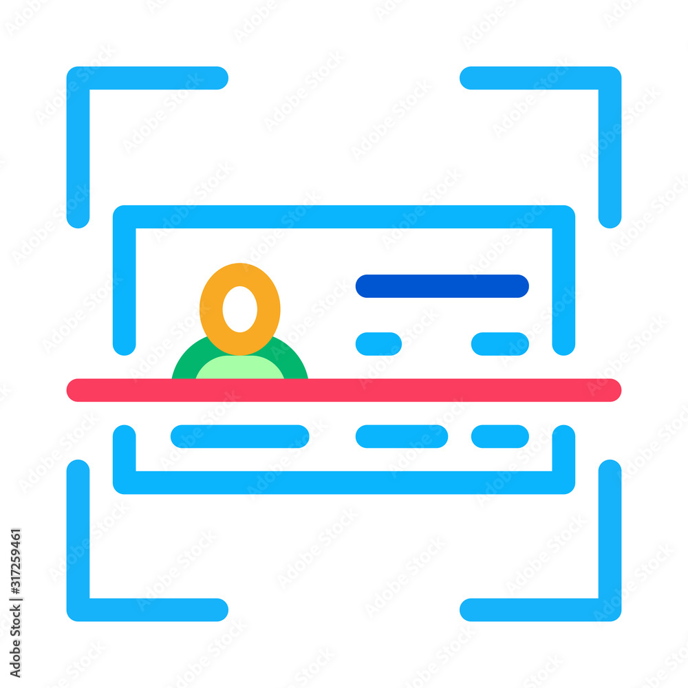 Poster document scanning icon vector. outline document scanning sign. isolated contour symbol illustration
