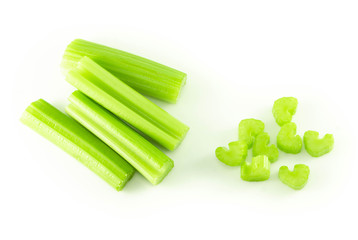 Fresh celery vegetable isolated on white background, food for health