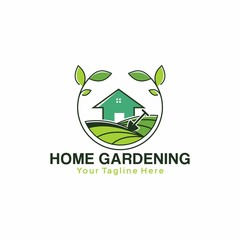 home garden design logo template