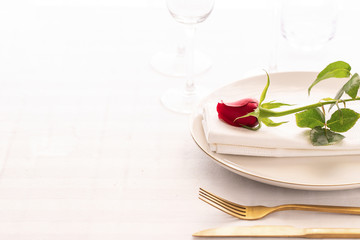 Saint valentines day celebration or romantic dinner concept.