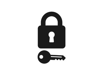 Lock and key icon vector, padlock icon