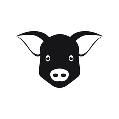 Cute pig face icon design isolated on white background. Vector illustration
