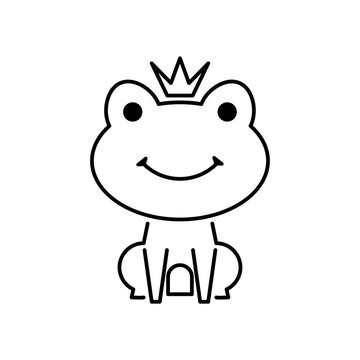 frog prince icon vector from fairy tale. Thin line frog prince outline icon vector illustration. Linear symbol for use on web and mobile apps, logo, print media