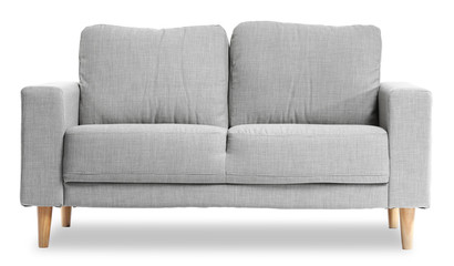 Modern sofa on white background