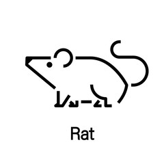 Mouse line icon, rat sign design icon. Hand drawn minimalism style vector illustration