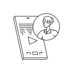 cute young woman with smartphone