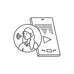 cute young woman with smartphone