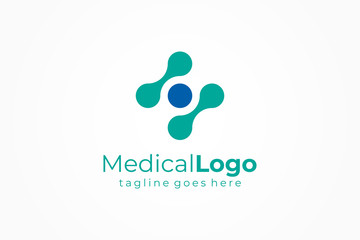 Fototapeta na wymiar Medical Logo. Cross Sign Dot Liquid isolated on white background. Flat Vector Logo Design Template Element