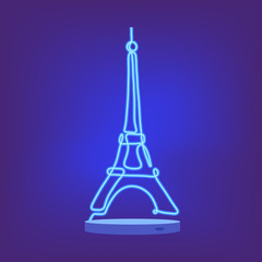 One line Eiffel Tower design silhouette. Hand drawn minimalism style vector illustration.
