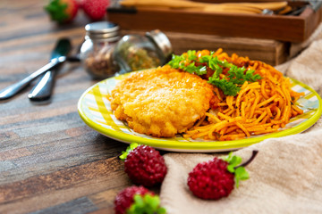 Turkey Blue Cord Coquillettes with Cheese