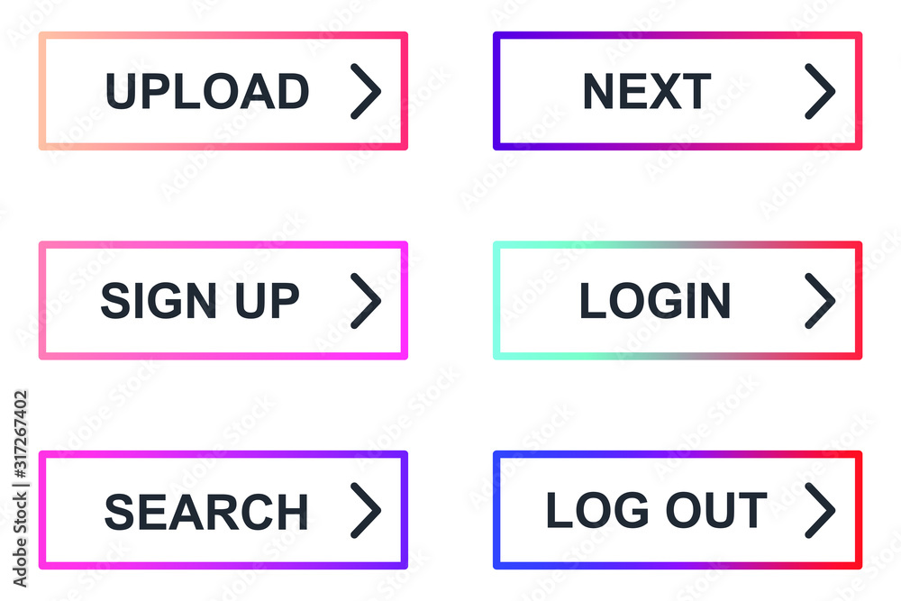 Aufkleber Set of modern material style buttons for website, mobile app and infographic template Different gradient colors illustration graphic and web design.