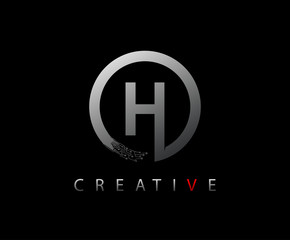 Letter H Digital Network , Technology and digital abstract line network circuit vector logo.