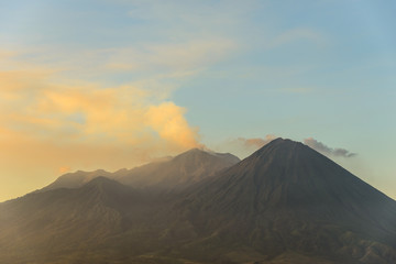 Volcano island sunset