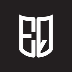 EQ Logo monogram with ribbon style design template on black background