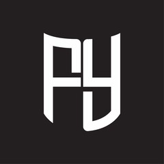 FY Logo monogram with ribbon style design template on black background