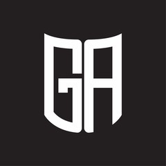 GA Logo monogram with ribbon style design template on black background